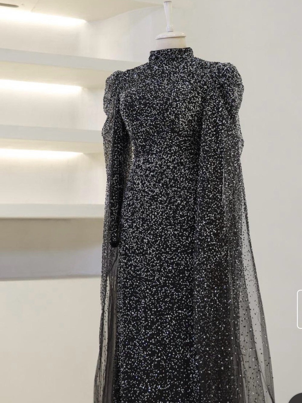 Elegant Black Sparkle Evening Gown